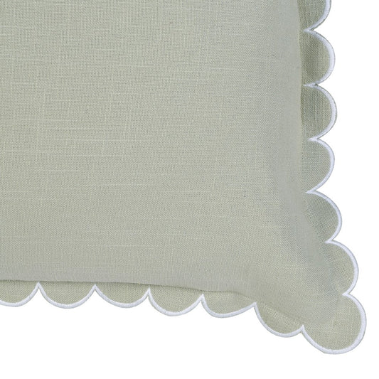 Sage Scallop Cushion Cover