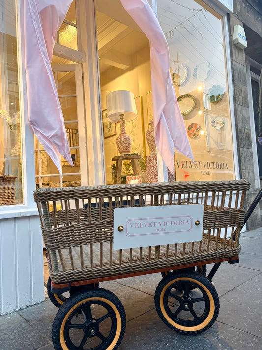 Kingham Wicker Basket Garden Wagon