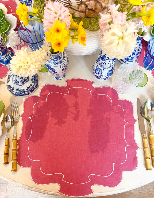 Palm Beach Linen Placemat In Pink