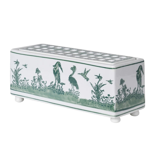 Sage Chinoiserie Tulipierie Stem Vase