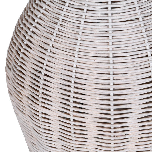 Nancy Rattan Lamp with Linen Shade