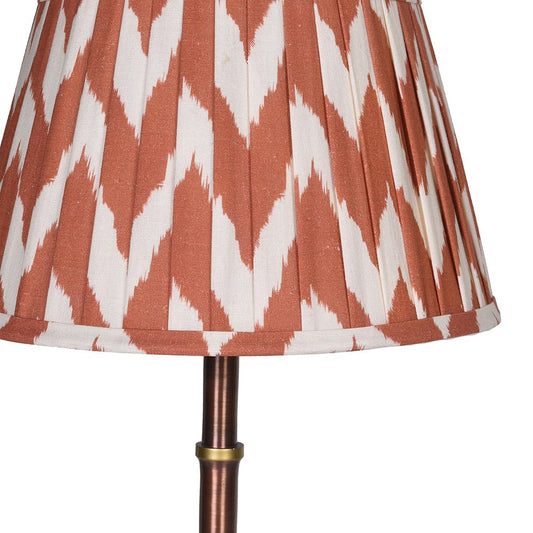Brass Bamboo Table Lamp & Ikat Shade