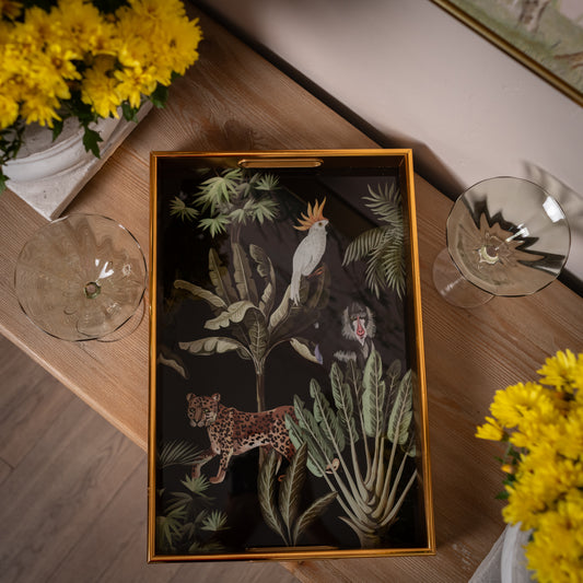 Gold Parrot Trays (Set of Two)