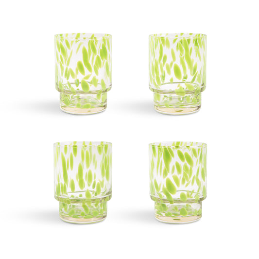 Green Tortoise Glasses (Set of 4)