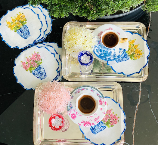 Pink Hyacinth Cocktail Napkins (Set of 4)