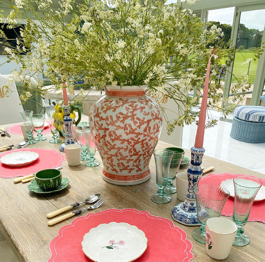 Large Coral Ginger Jar