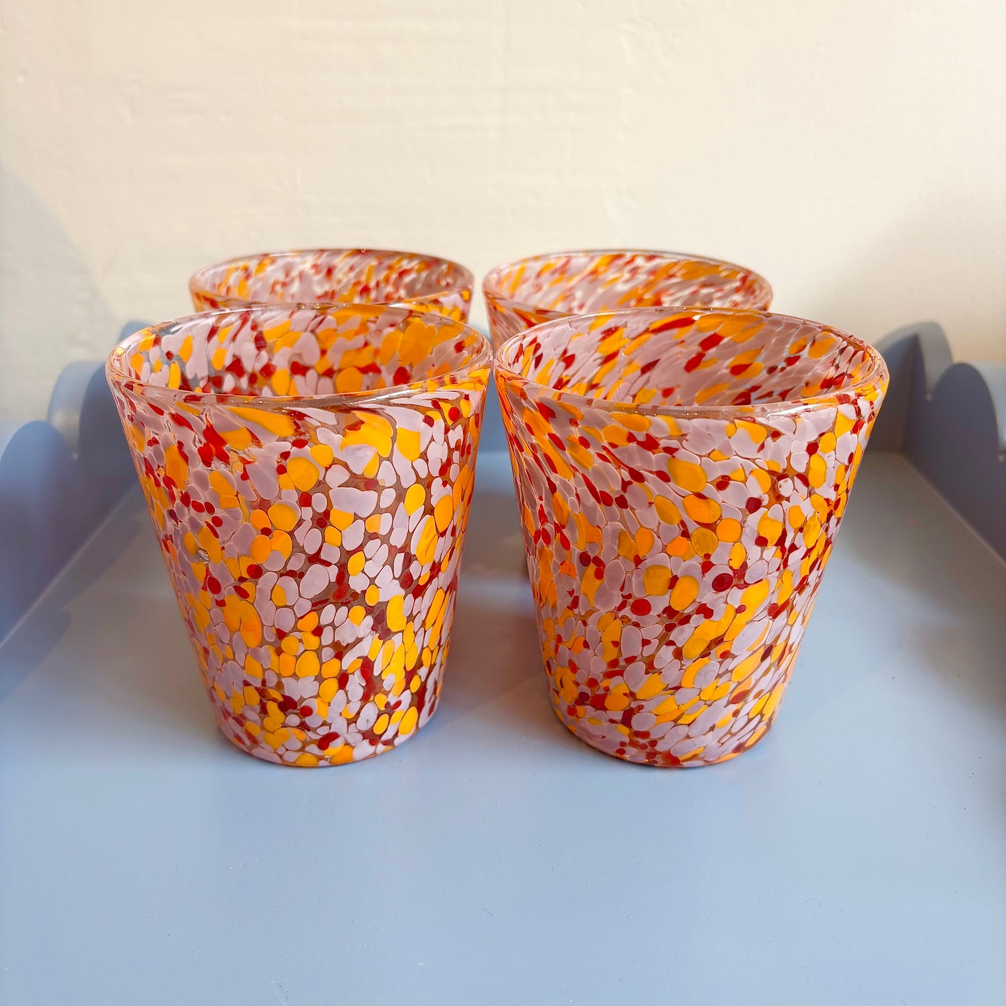 Dappled Orange Glasses (Set of 4)