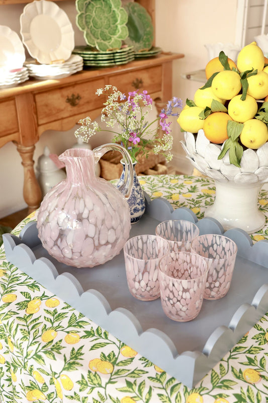 Pink Dappled Water Glasses (Set of 4)