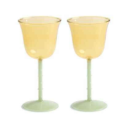 Yellow Dot Wine Glass (Set of 2)