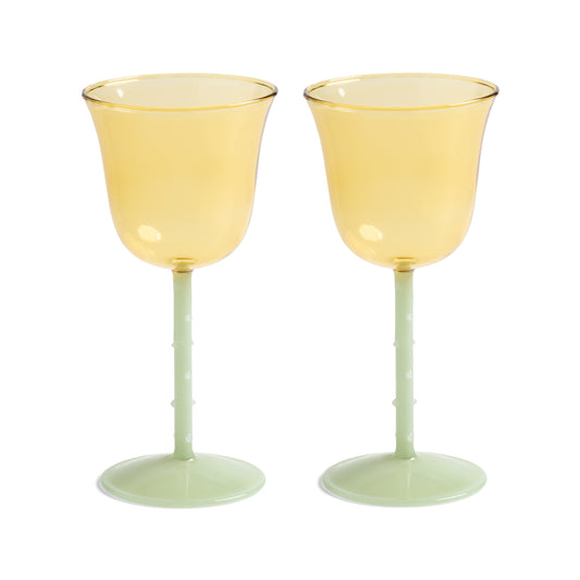 Yellow Dot Wine Glass (Set of 2)