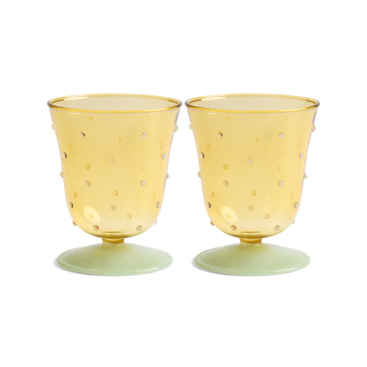 Yellow Dot Water Glass (Set of 2)
