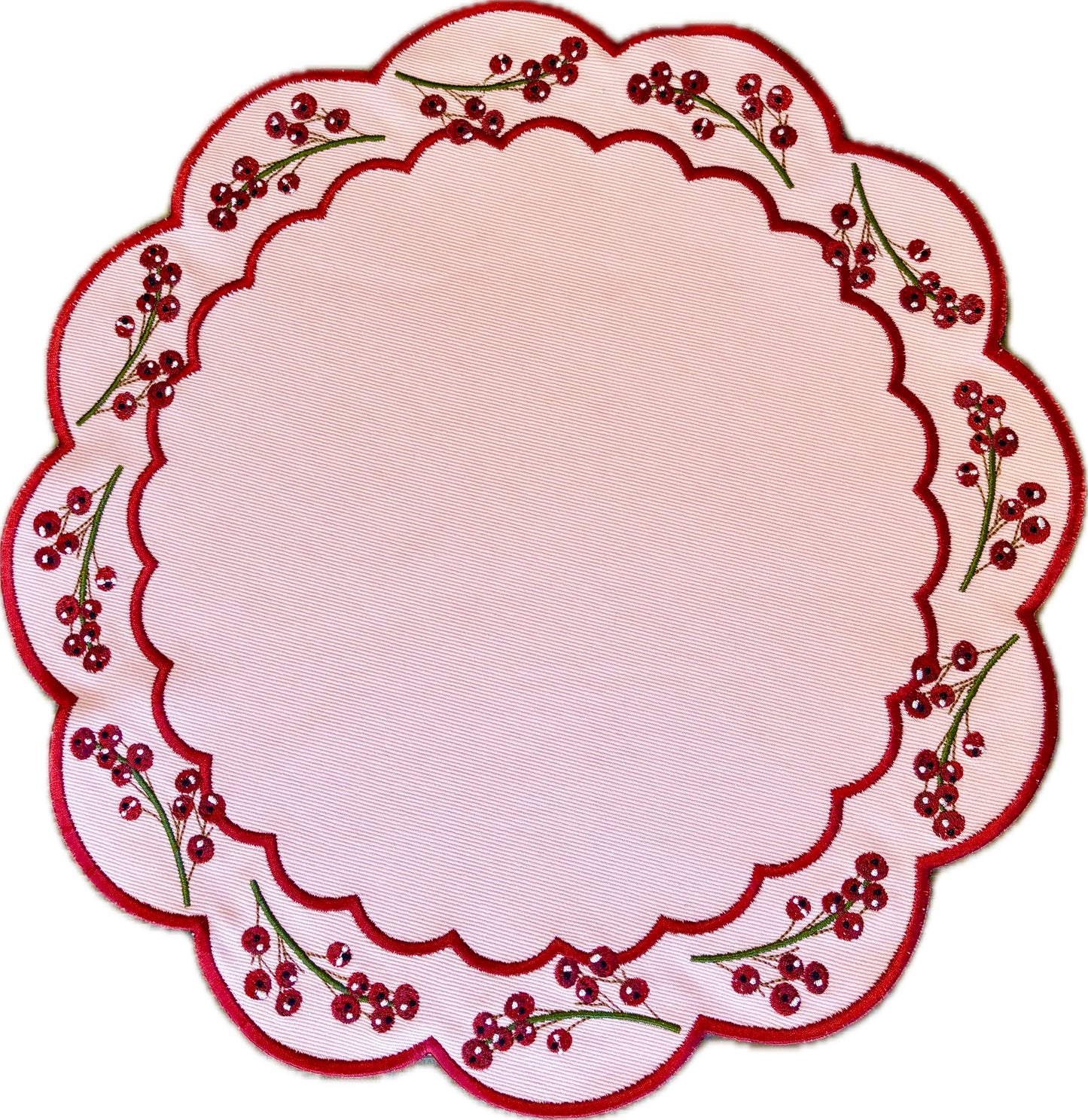 Pink Berry Scalloped Placemat