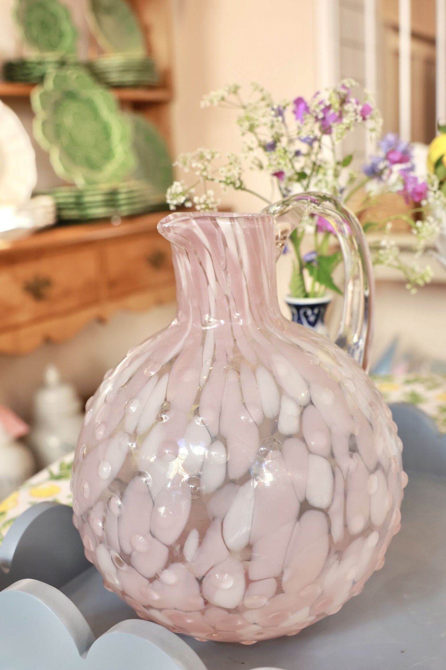 Pink Dappled Water Jug