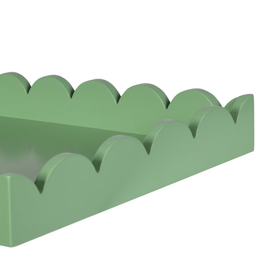 Large Green Scalloped Tray