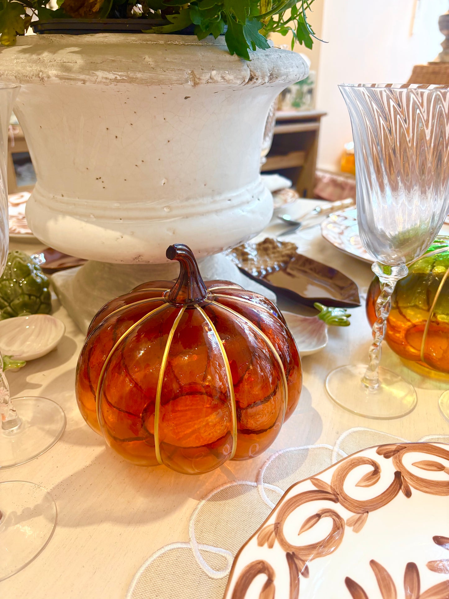 Glass Tea Light Pumpkin