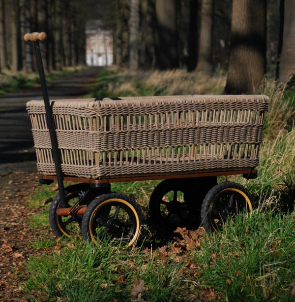 Kingham Wicker Basket Garden Wagon Velvet Victoria Home