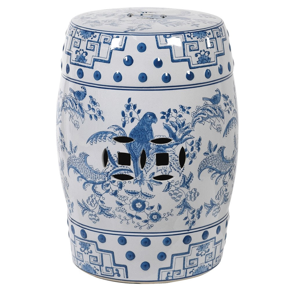 Blue Chinoiserie Stool