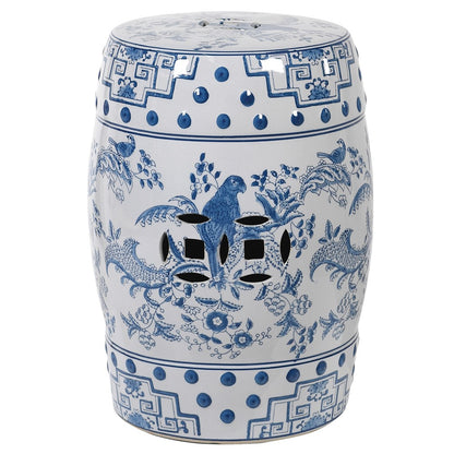 Blue Chinoiserie Stool