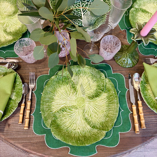 Green Cabbage Leaf Dinner Plate