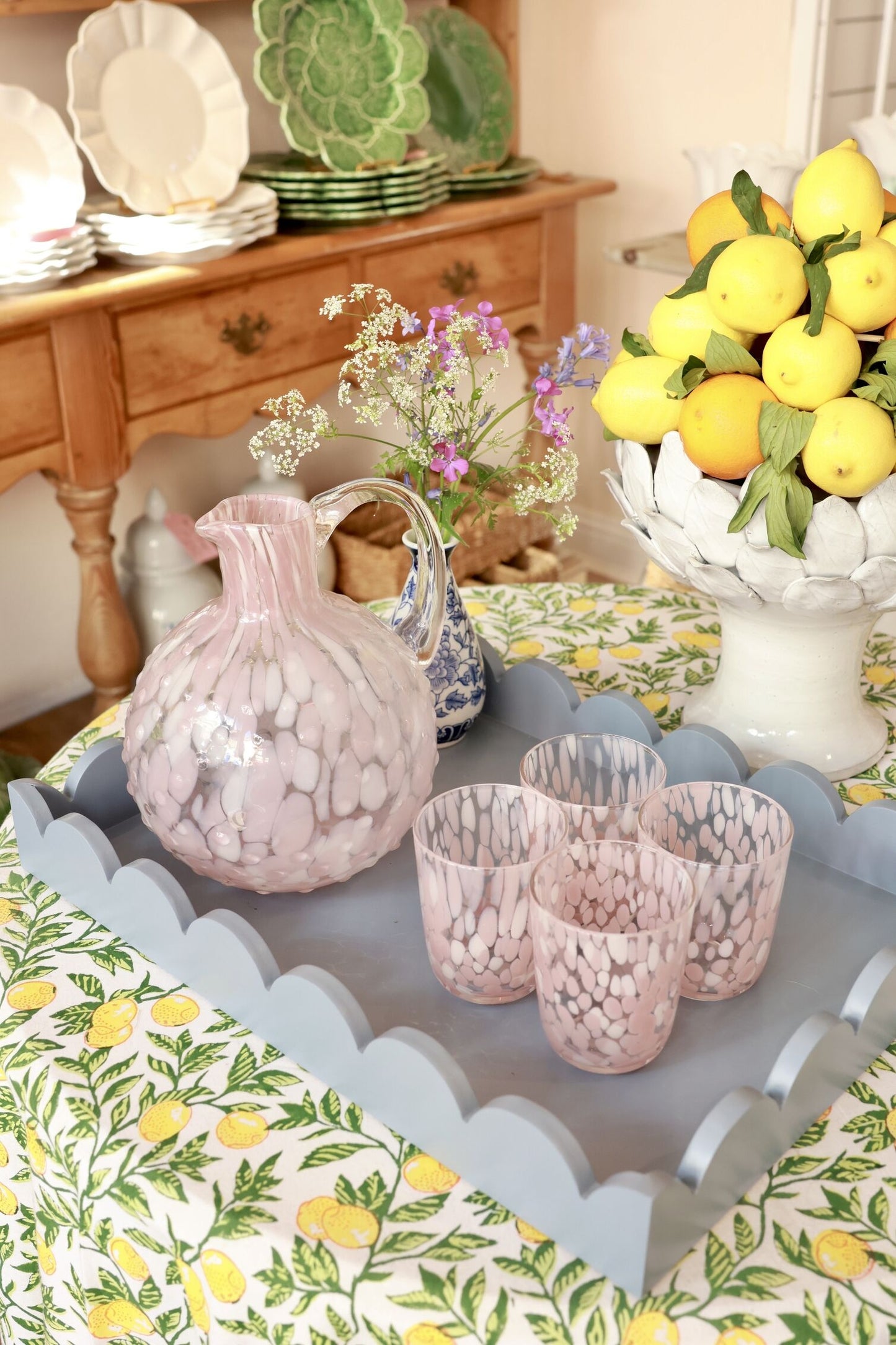 Pink Dappled Water Jug