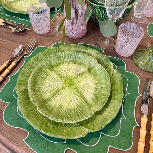 Green Cabbage Leaf Side Plate