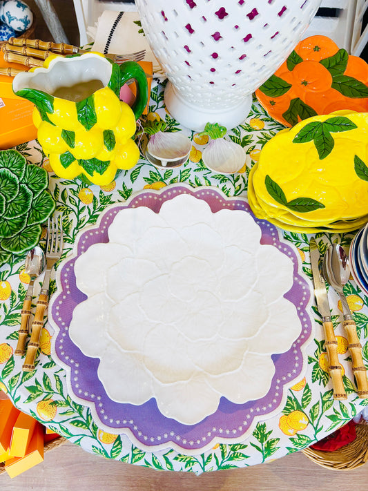 White Geranium Leaf Charger Plate