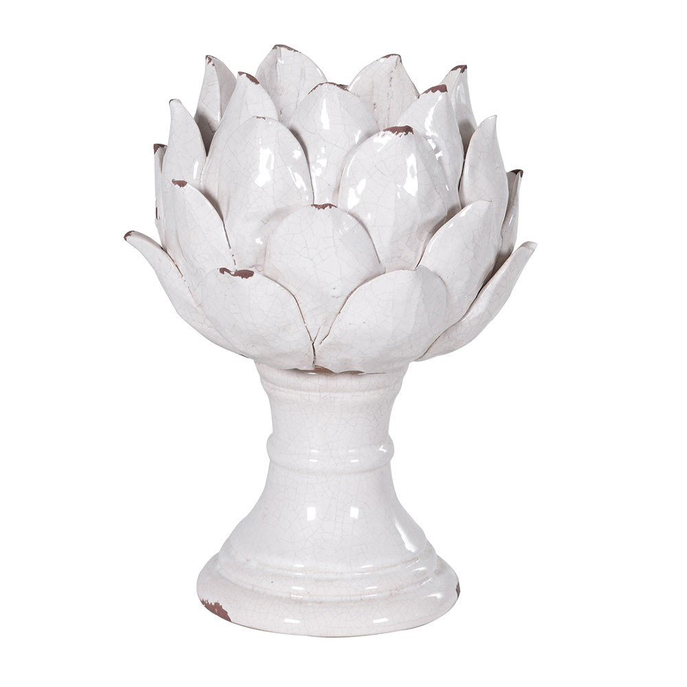 Cream Artichoke Candle Holder