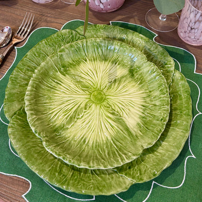 Green Cabbage Leaf Side Plate