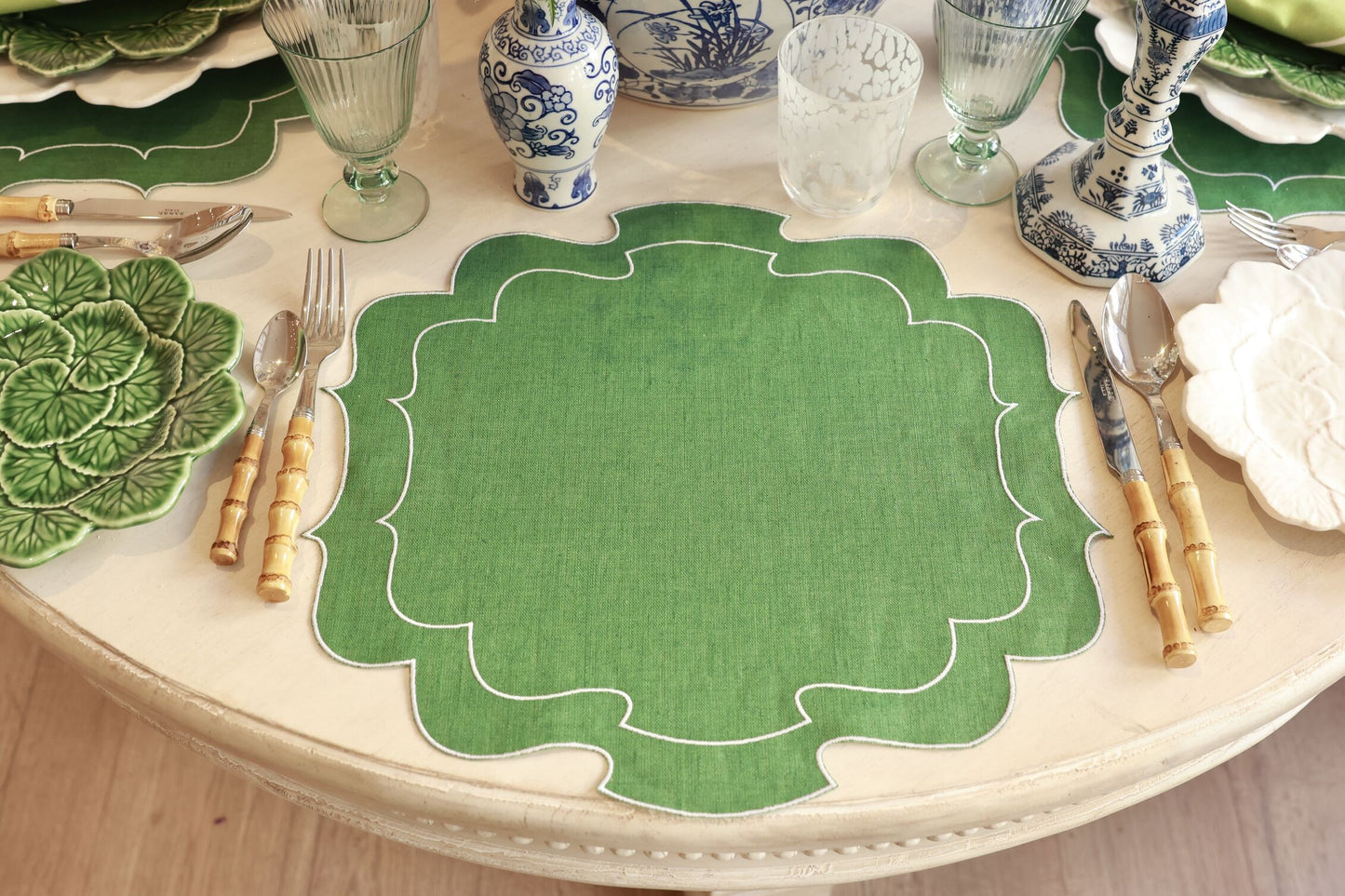 Palm Beach Linen Placemat in Bottle Green