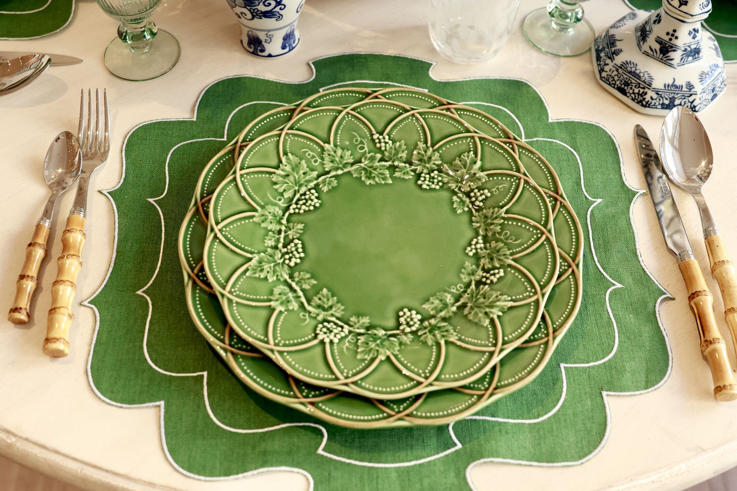 Palm Beach Linen Placemat in Bottle Green