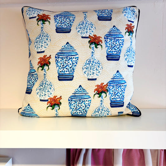 Chinoiserie Ginger Jar Cushion Cover
