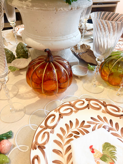 Glass Tea Light Pumpkin