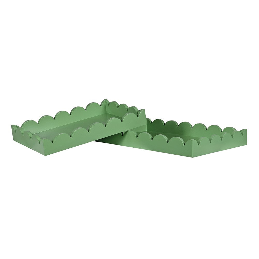 Small Green Scalloped Tray