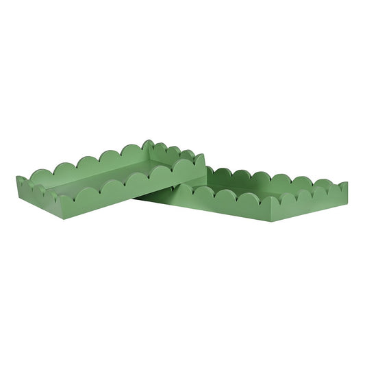 Small Green Scalloped Tray