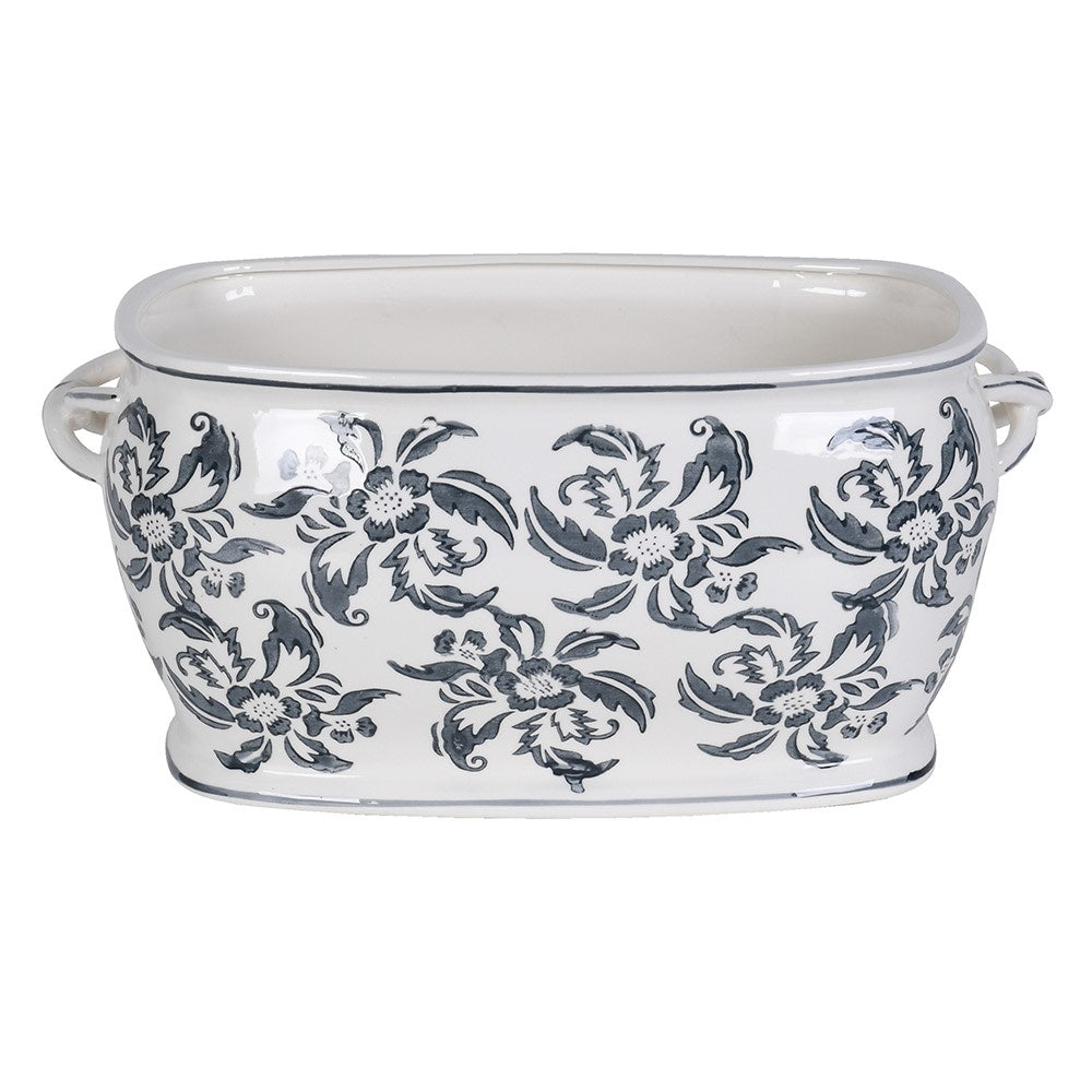 Blue & White Chinoiserie Floral Planter