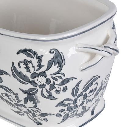Blue & White Chinoiserie Floral Planter