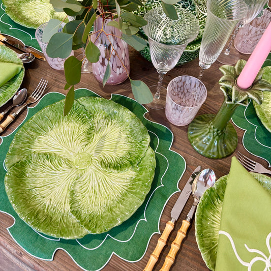 Green Cabbage Leaf Dinner Plate