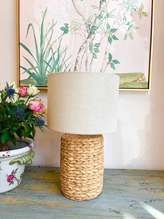 Small Rope Effect Table Lamp with Shade