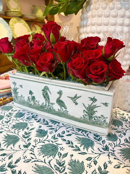 Sage Chinoiserie Tulipiere Stem Vase