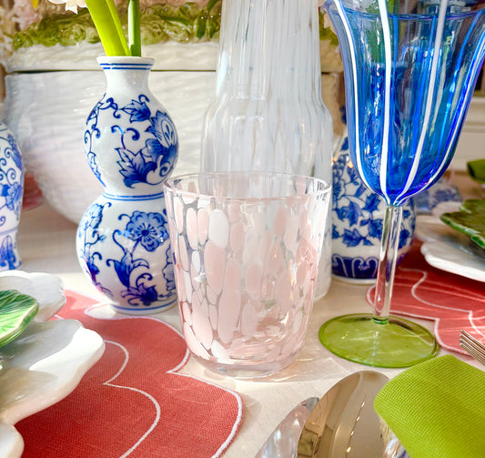 Pink Dappled Water Glasses (Set of 4)