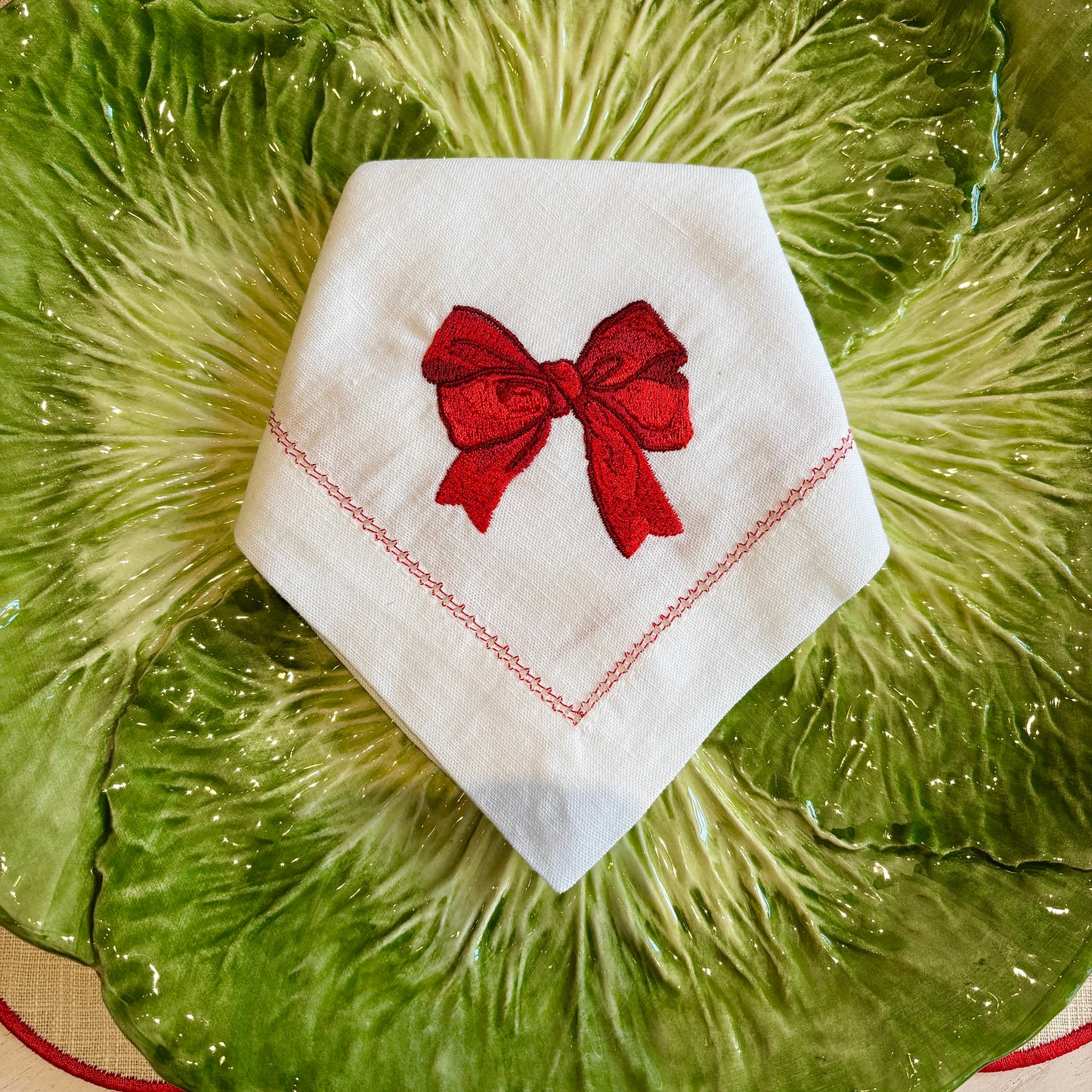 Red Bow Dinner Napkin