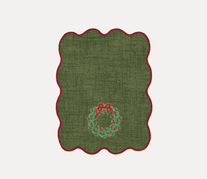 Christmas Wreath Cocktail Napkins (Set of 4)