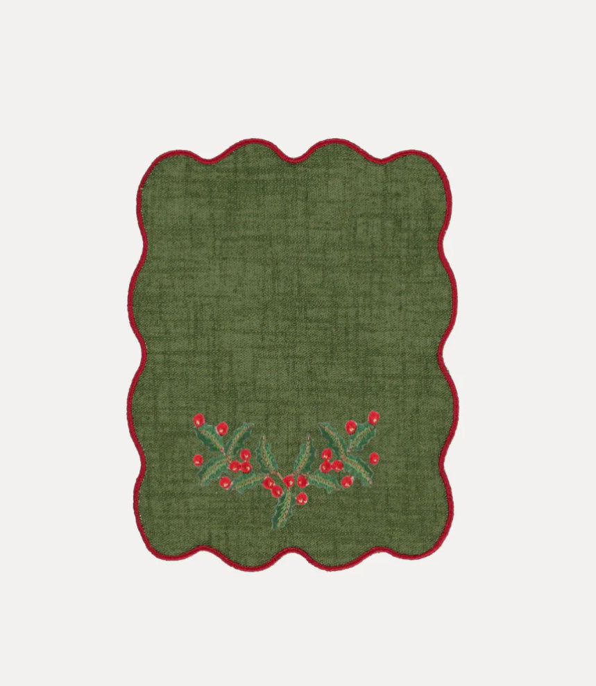 Christmas Garland Cocktail Napkins (Set of 4)