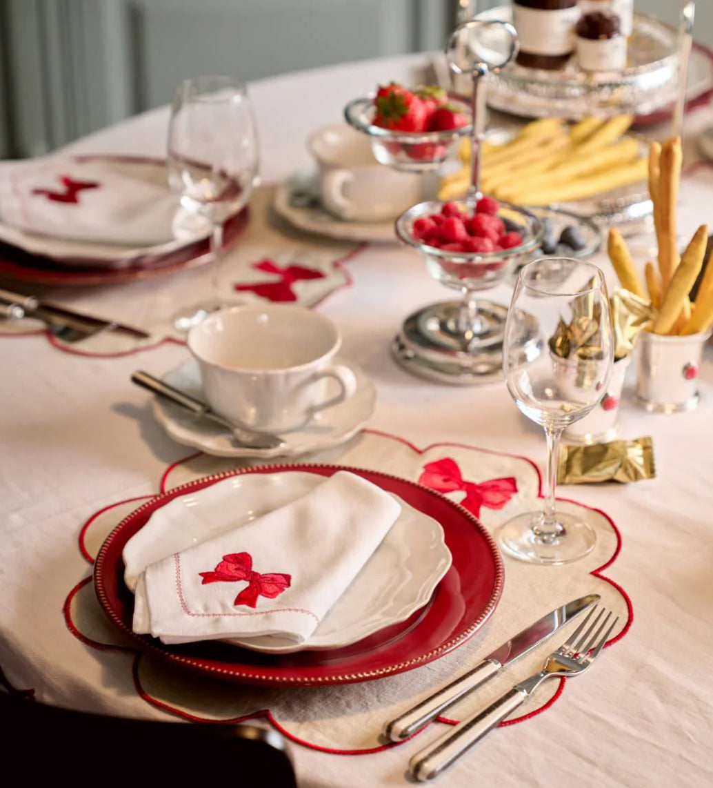 Red Bow Dinner Napkin