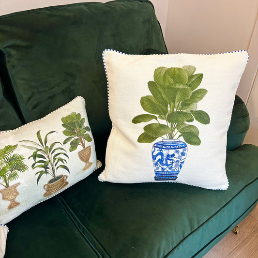 Chinoiserie Plant Cushion Cover