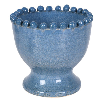 Azure Beaded Ceramic Planter