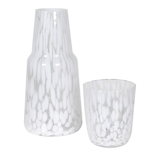 White Dappled Water Glasses (Set of 4)