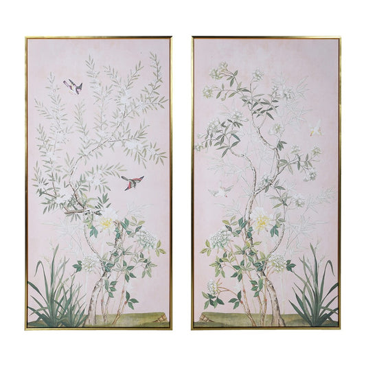 Pink Chinoiserie Artwork Panels (Set of 2)