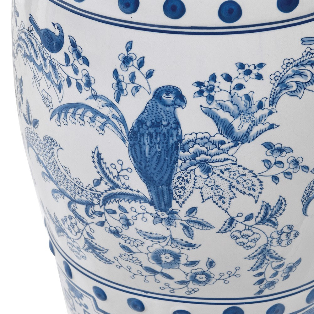 Blue Chinoiserie Stool