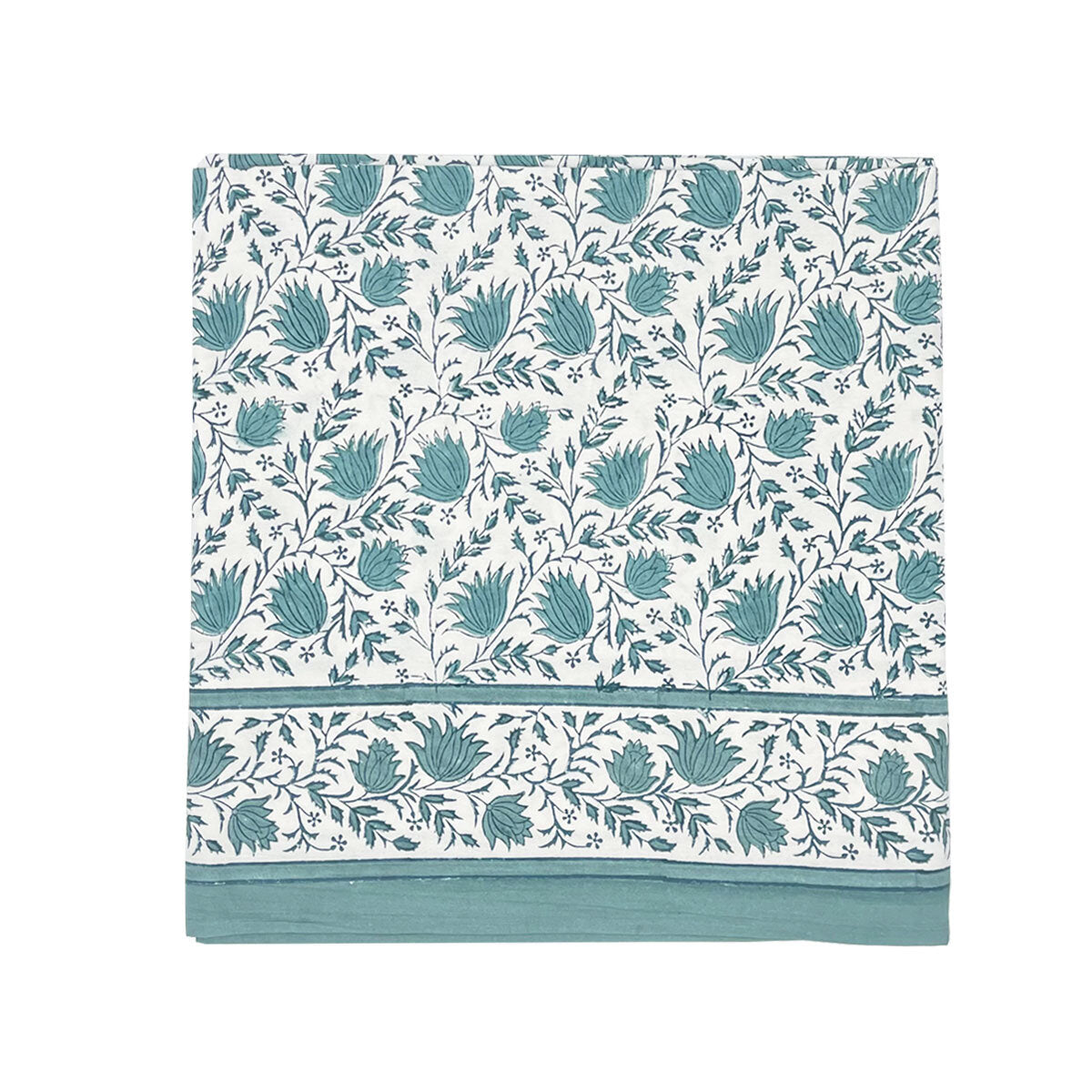 Country Green Floral Large Tablecloth
